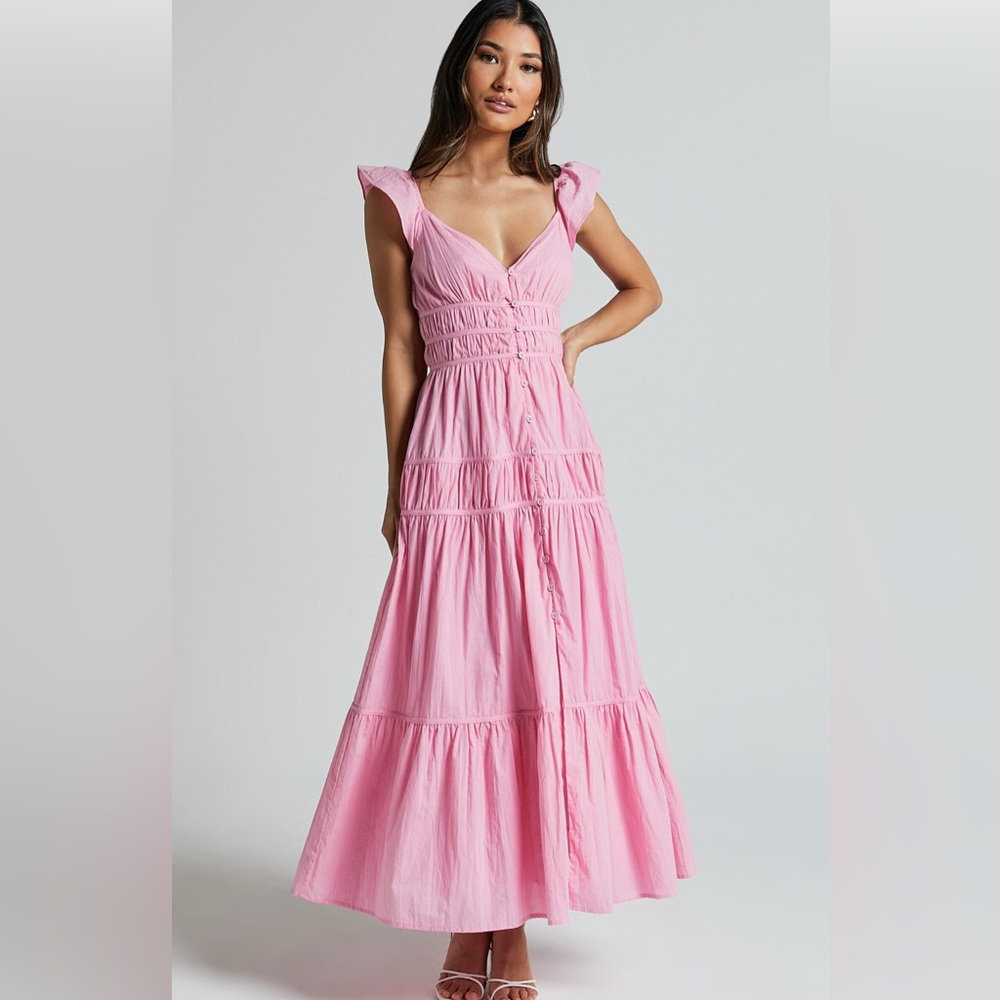 Showpo Pink Midi Dress- Size 4